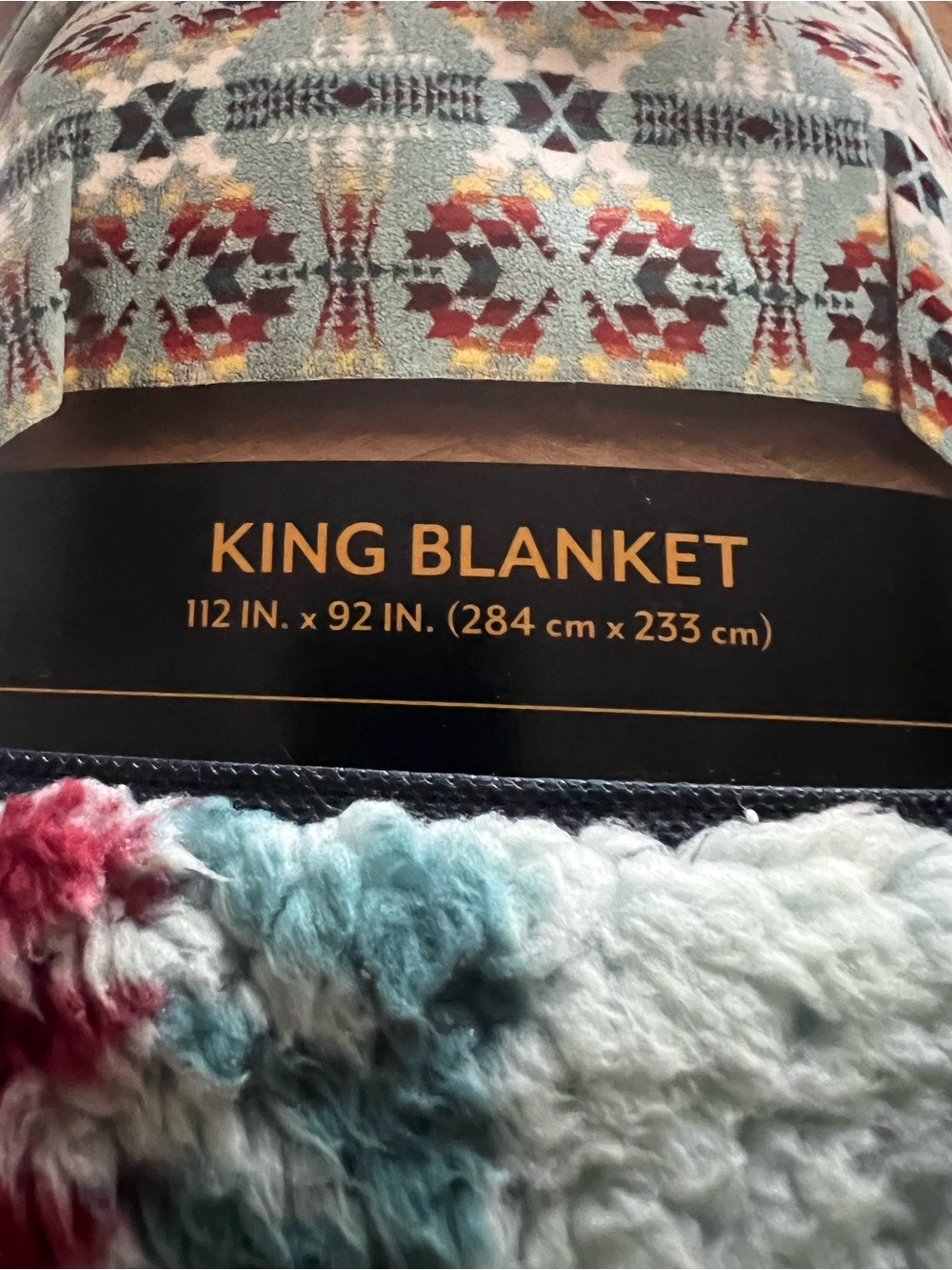 Pendleton Teal, Rust & Cream Southwestern Plush Throw Blanket - Picture 4 of 5
